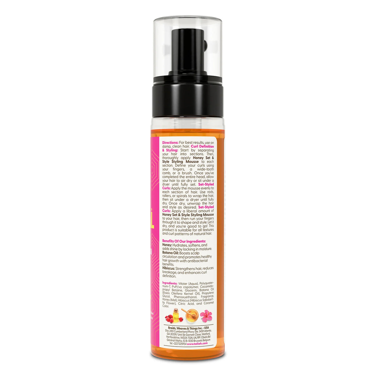 Taliah Waajid Love My Natural Hair Honey Set & Style Styling Mousse 8oz