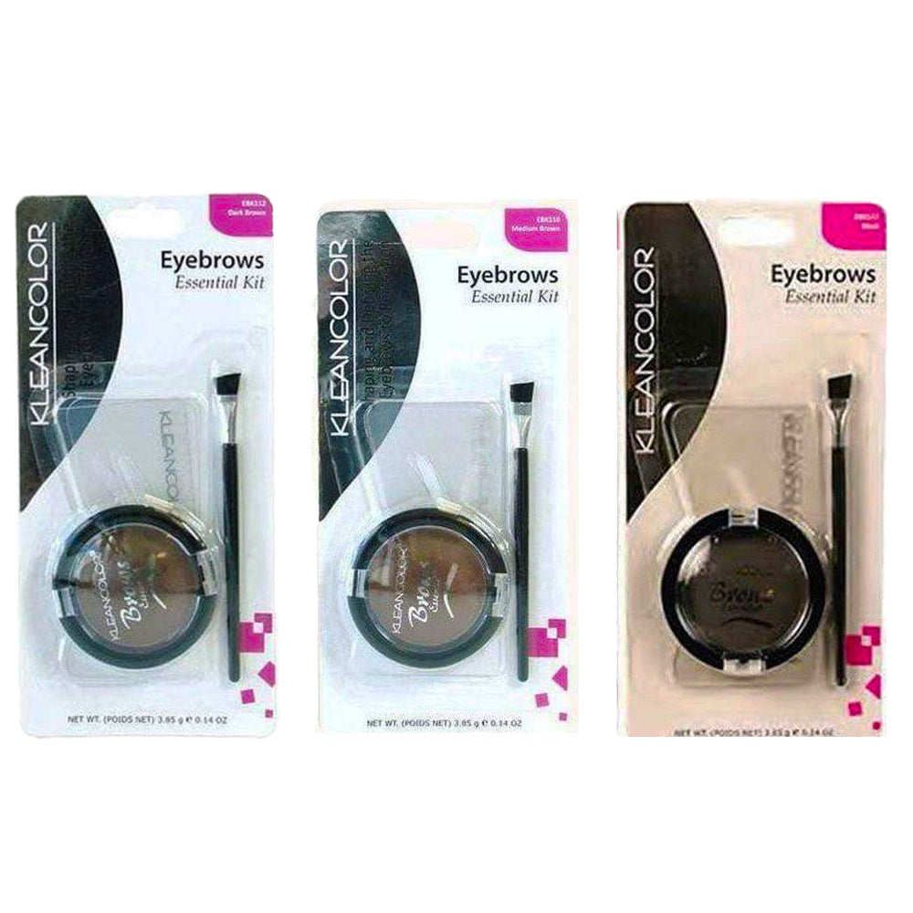Kleancolor Eyebrow Kit Black/Medium Brown/Brown