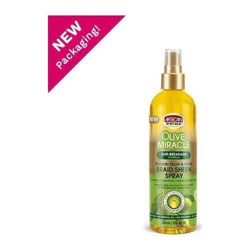 African Pride Olive Miracle Anti - Breakage Braid Sheen Spray 355ml - gtwtoporld.com
