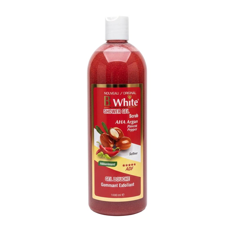 B WHITE GEL DOUCHE AHA Argan Piment Pepper Shower Gel Scrub 1000ml - gtwtoporld.com