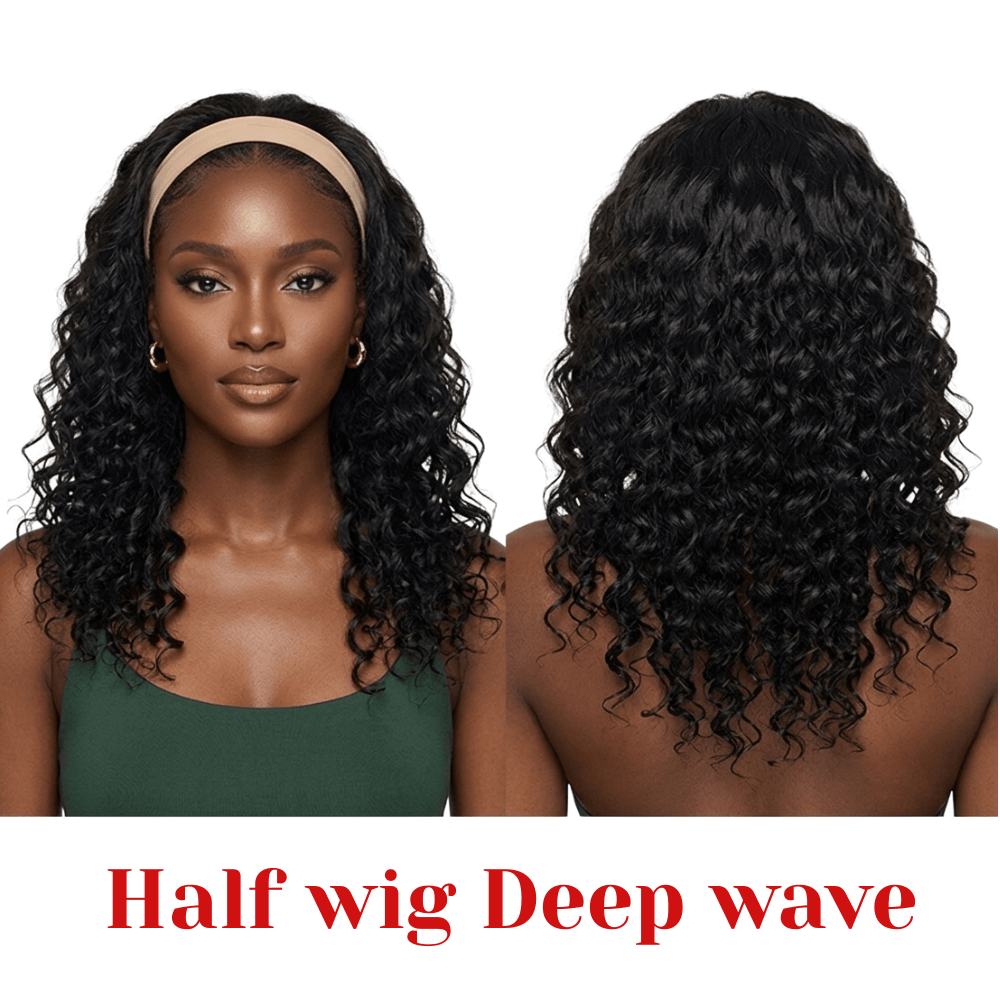 Dream Hair Half Wig Deep Wave Natural color 16"/20" - gtwtoporld.com