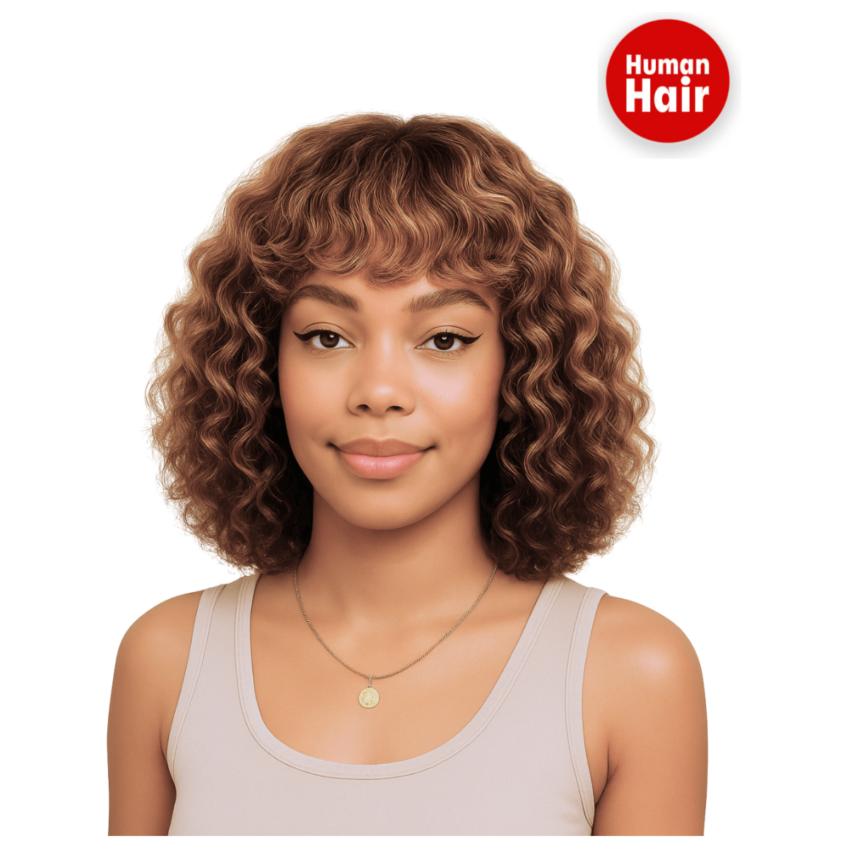 Dream Hair Human Hair bangs bob wig 12" - gtwtoporld.com
