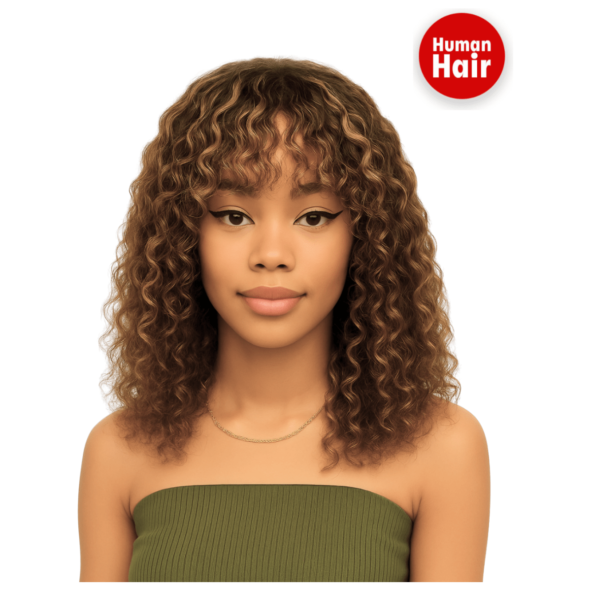 Dream Hair Human Hair bangs bob wig 12" - gtwtoporld.com