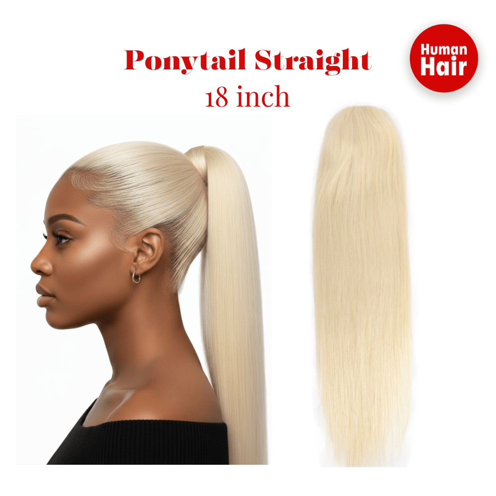 Dream Hair Human Hair Ponytail Straight 18" - gtwtoporld.com