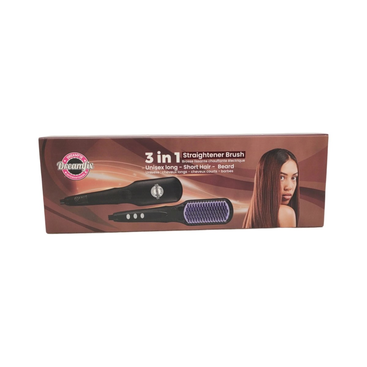 Dreamfix Adjustable Heated Straightening Ceramic Brush (Black) - gtwtoporld.com