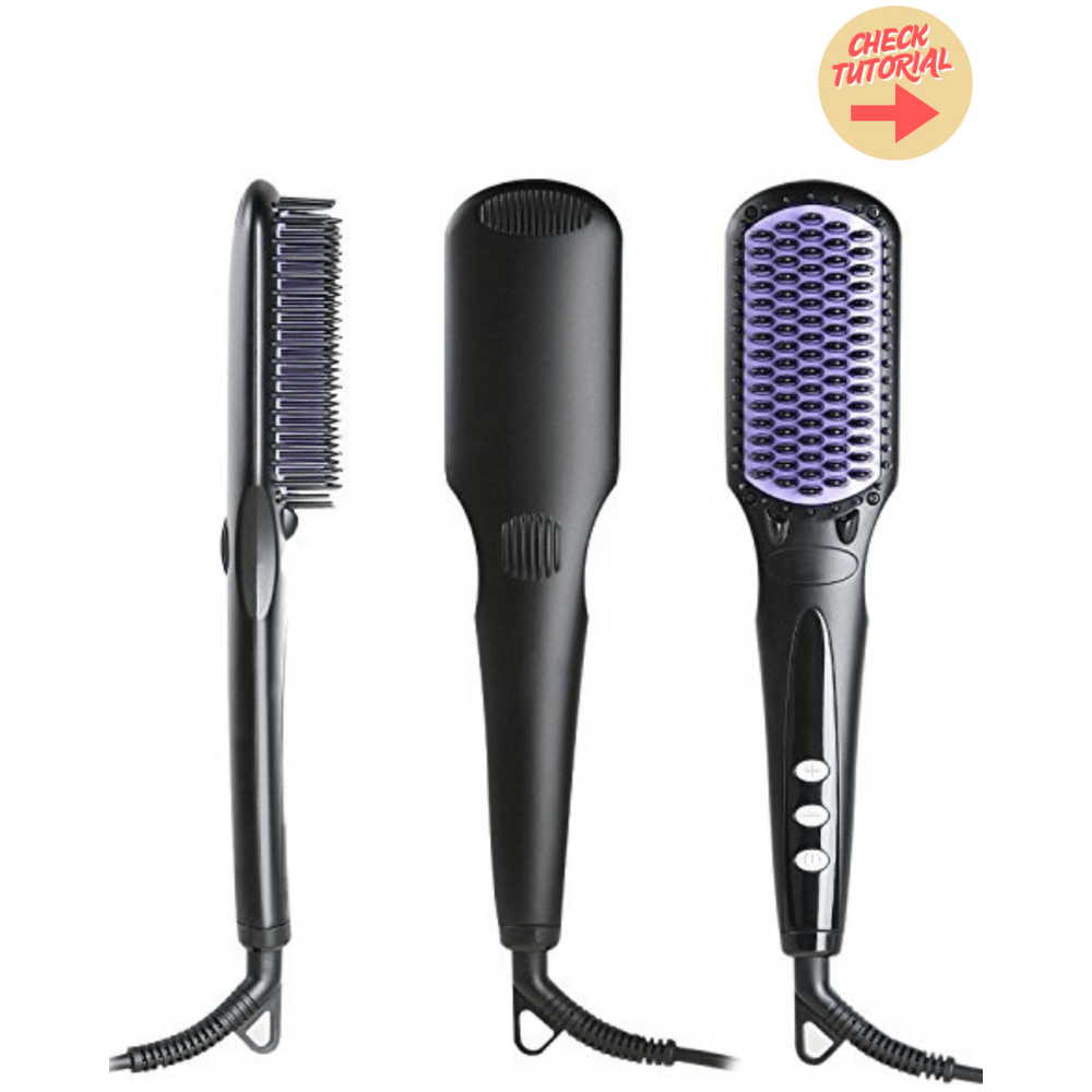 Dreamfix Adjustable Heated Straightening Ceramic Brush (Black) - gtwtoporld.com