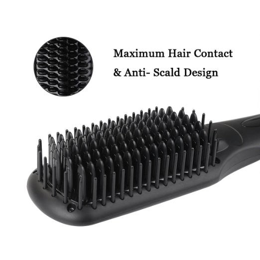 Dreamfix Adjustable Heated Straightening Ceramic Brush (Black) - gtwtoporld.com