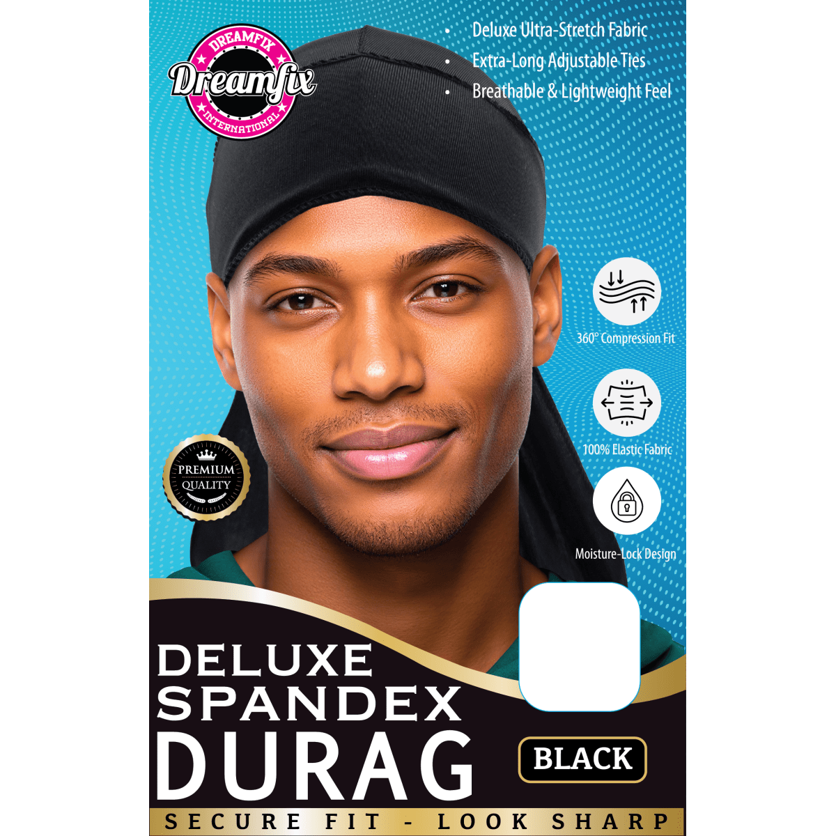 Dreamfix Deluxe Spandex Durag Black - gtwtoporld.com