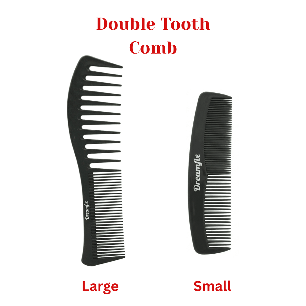 Dreamfix Double tooth Comb Black (Small & Large) - gtwtoporld.com