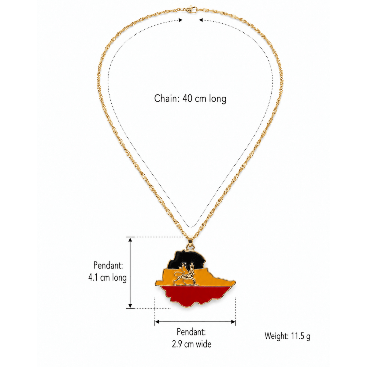 Dreamfix Ethiopia Pendant with Lion Emblem - gtwtoporld.com