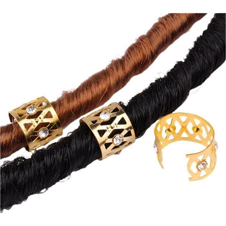 Dreamfix Gold Rhinestone Dreadlock Beads Braid 5 pcs - gtwtoporld.com