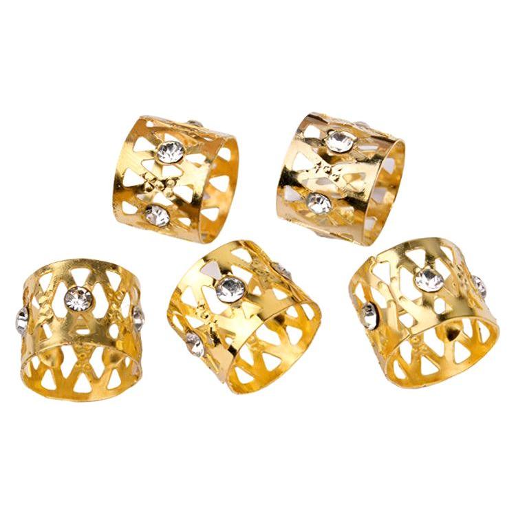 Dreamfix Gold Rhinestone Dreadlock Beads Braid 5 pcs - gtwtoporld.com