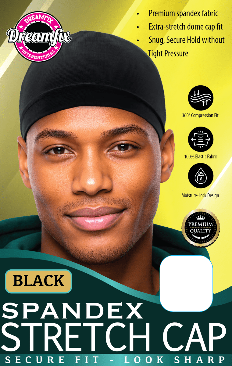 Dreamfix Spandex Stretch Cap Black - gtwtoporld.com