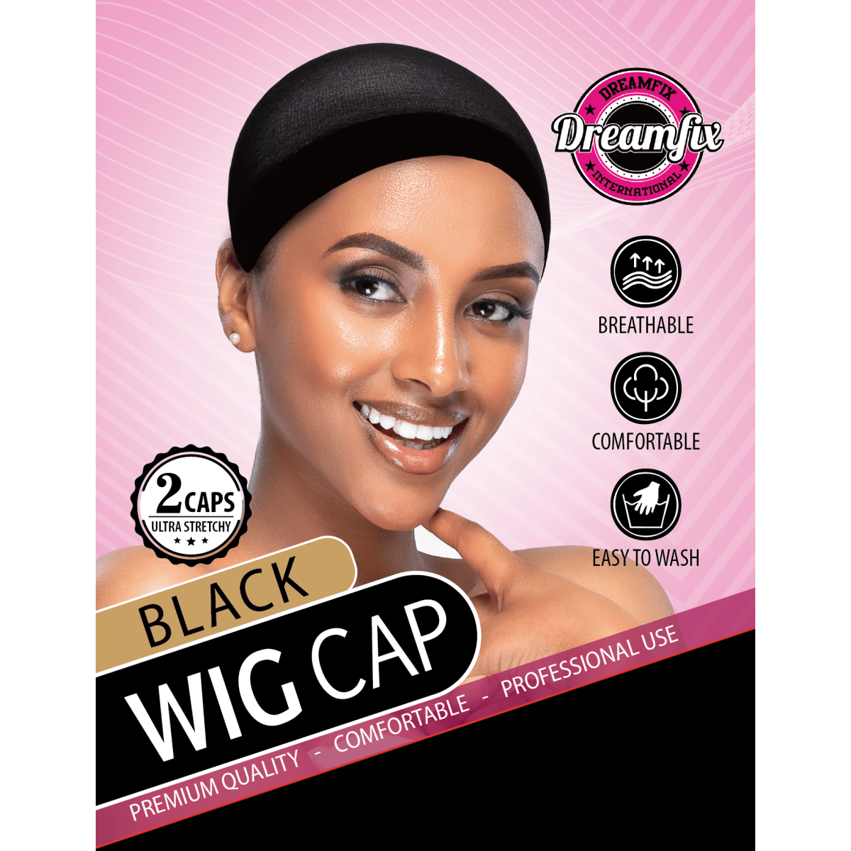 Dreamfix Wig Cap 2 pieces Per Pack Black/Brown/Dark Brown/Blond/Cream - gtwtoporld.com