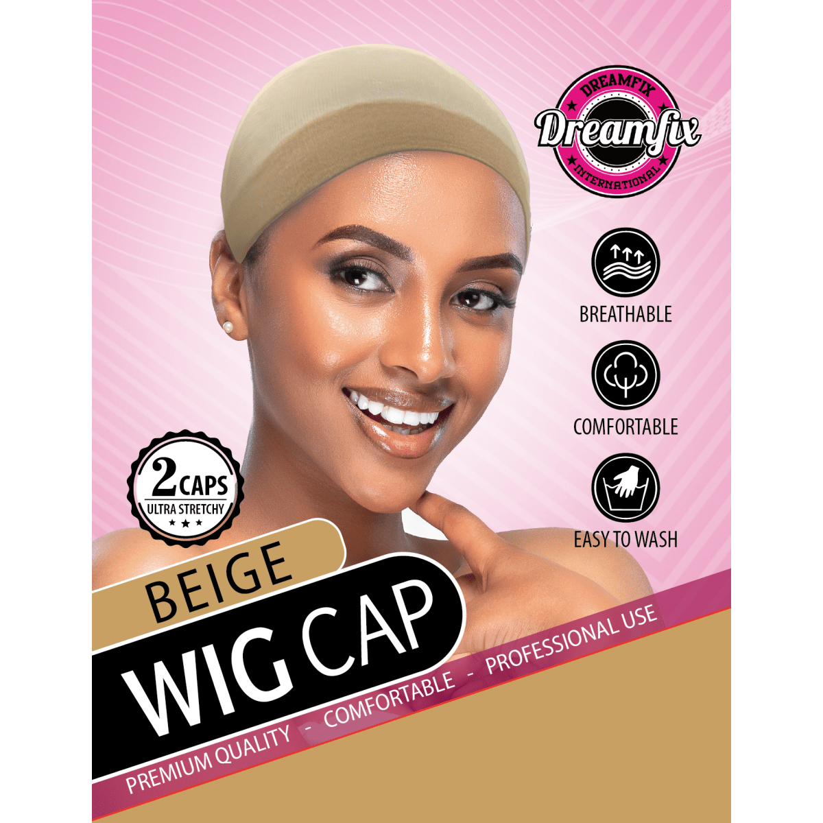 Dreamfix Wig Cap 2 pieces Per Pack Black/Brown/Dark Brown/Blond/Cream - gtwtoporld.com