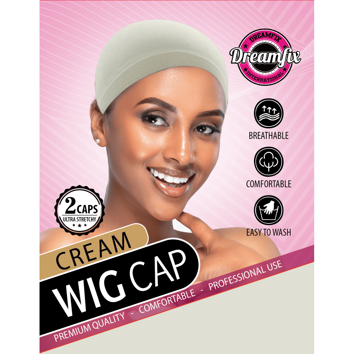 Dreamfix Wig Cap 2 pieces Per Pack Black/Brown/Dark Brown/Blond/Cream - gtwtoporld.com