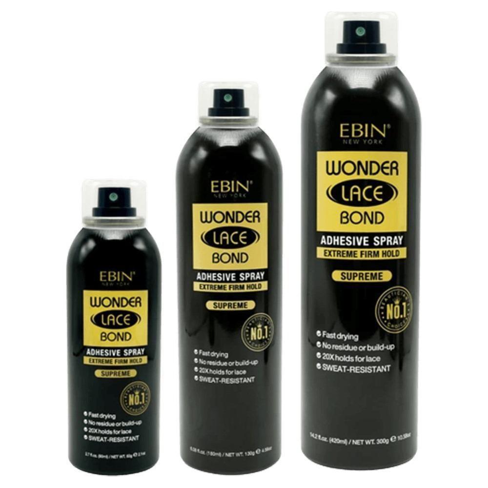 Ebin New York Wonder Lace Bond Adhesive Spray Extreme Firm Hold Supreme 420/180/80 ml - gtwtoporld.com