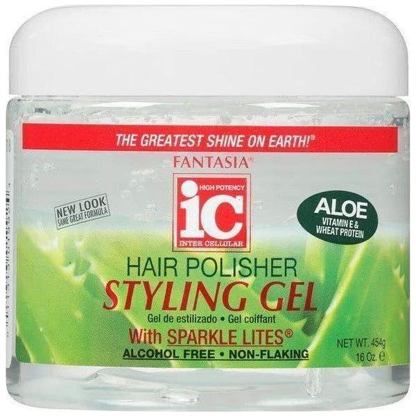 Fantasia IC Hair Polisher Styling Gel with Sparkle Lites Aloe Vitamin E Protein 16oz - gtwtoporld.com
