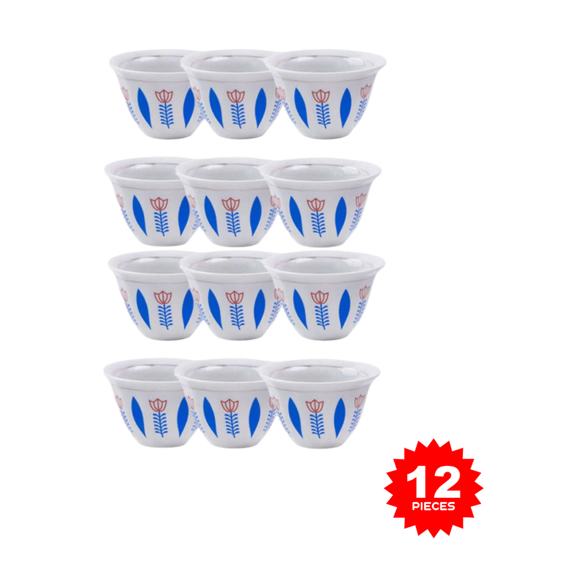 Habesha Shewhat 12pcs wave cup 90ml cawa blue/red/green - gtwtoporld.com