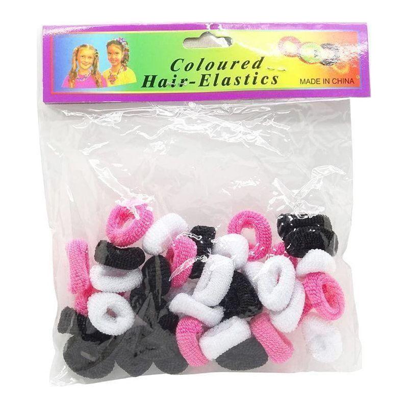 Hair Elastics Color Black White & Pink HC01 - gtwtoporld.com