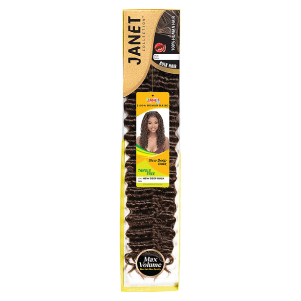 Janet Collection Human Hair Crochet Braiding Hair New Deep Bulk 18" - gtwtoporld.com