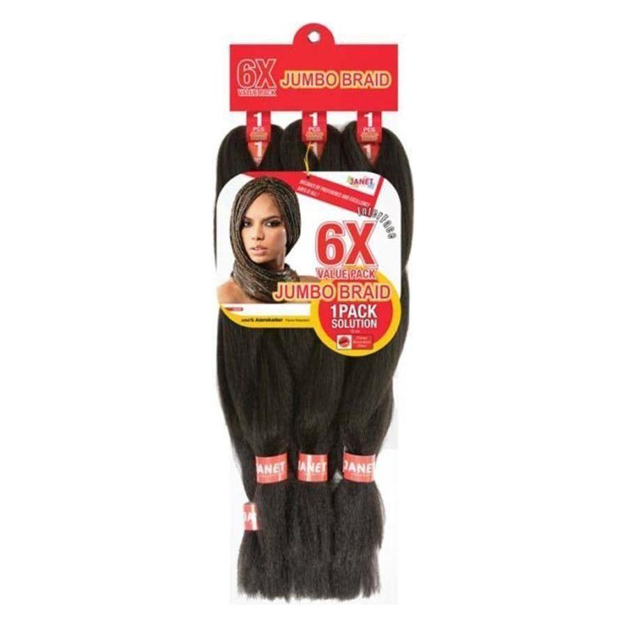 Janet Collection Jumbo Braid 6x, Value Pack, 1 Pack Solution Synthetic Hair - gtwtoporld.com