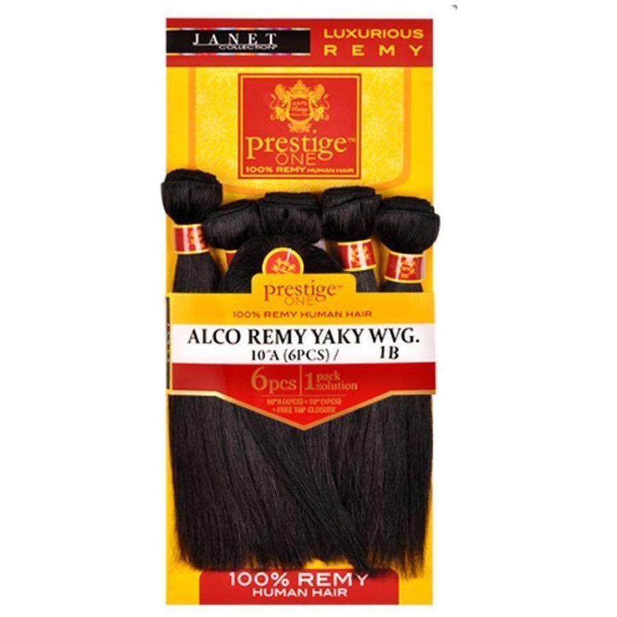 Janet Collection Prestige One Alco Remy Yaki Weave 6 pcs 100% Remy Human Hair - gtwtoporld.com
