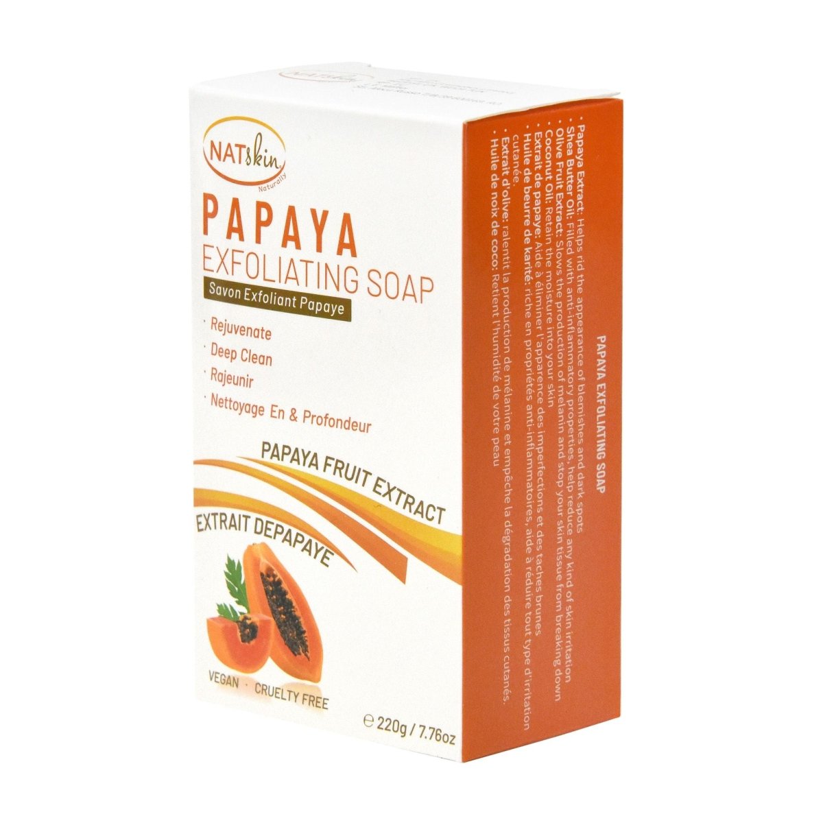 Natskin: Papaya Brightening & Exfoliating Soap 220G - gtwtoporld.com