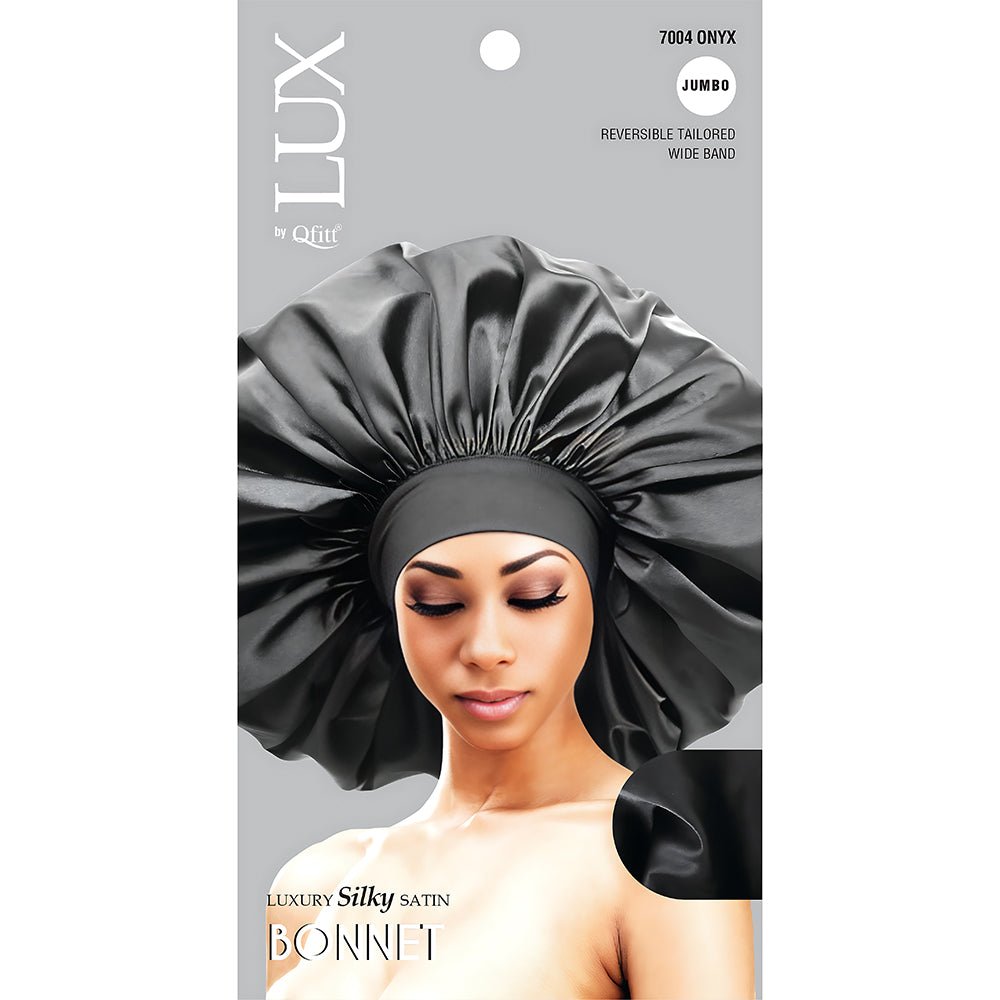 Qfitt Jumbo LUX Silky Satin Bonnet - Onyx - gtwtoporld.com