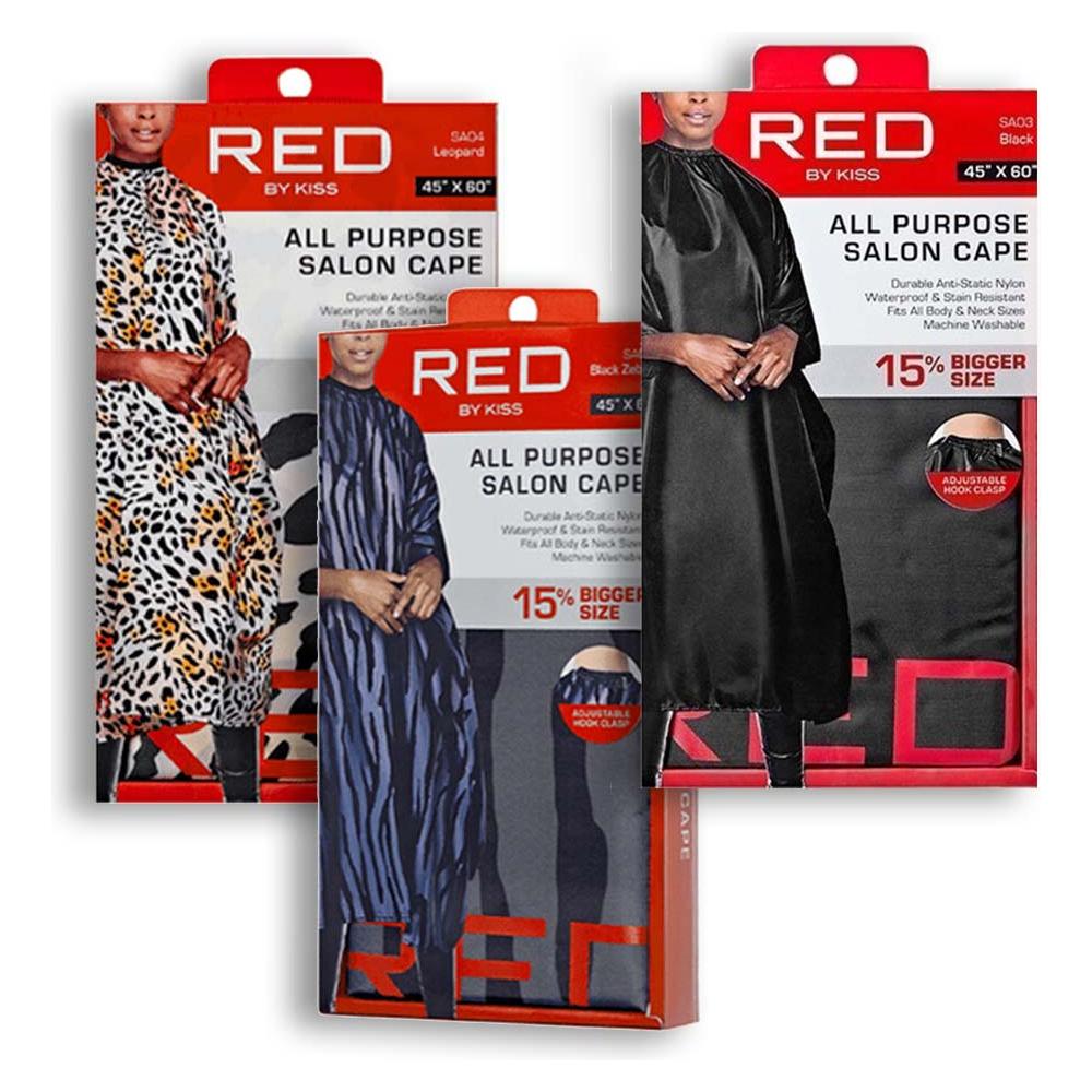 Red By Kiss All Purpose Salon Cape 45* X 60* Black/Leapard/Zebra Black - gtwtoporld.com