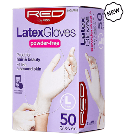 Red By Kiss Latex Gloves Powder - Free 50 Pcs S/M/L/XL - gtwtoporld.com
