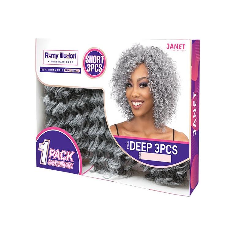 Remy Illusion Natural Short 3pcs Deep - extension Synthetic Hair - gtwtoporld.com