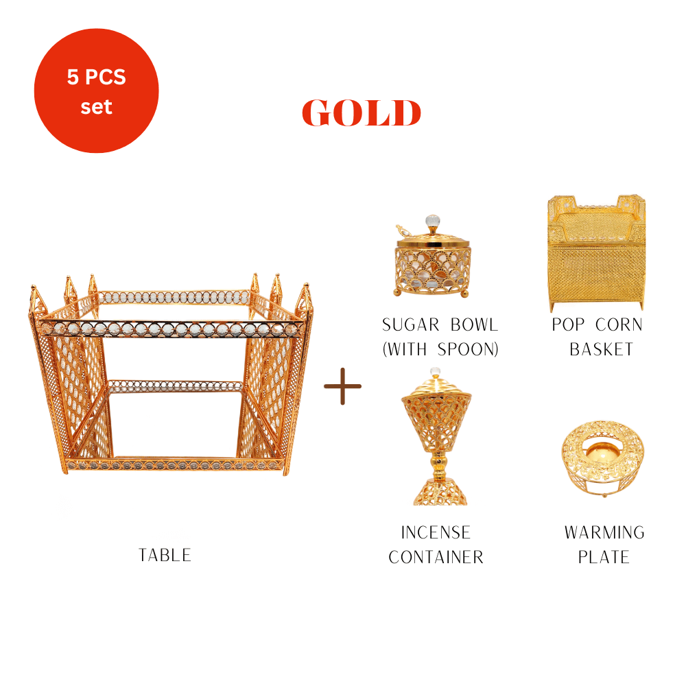 Shewhat 5pcs Rekebot Set Square 1 (Gold & Silver) - gtwtoporld.com