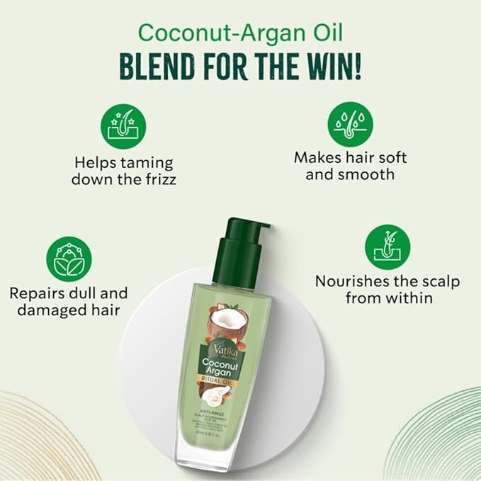 Vatika Naturals Ritual Coconut Argan Hair Oil 100ml - gtwtoporld.com