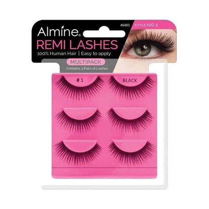 Almine Eyelashes Black 100% Remi Human hair - gtwtoporld.com