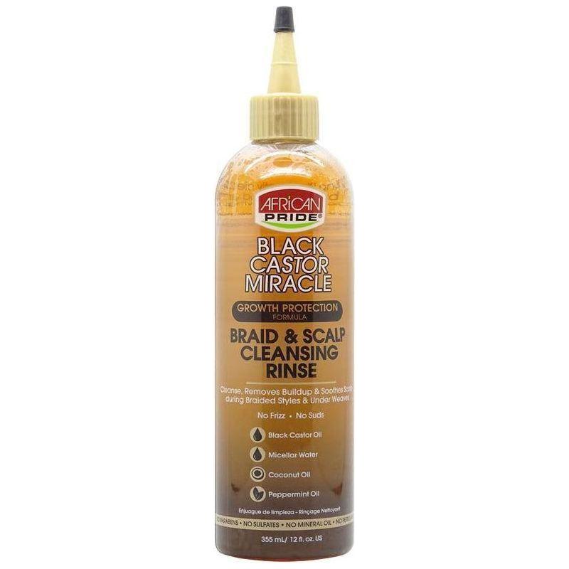 African Pride Black Castor Miracle Braid &amp; Scalp Cleansing Rinse 355ml - gtwtoporld.com
