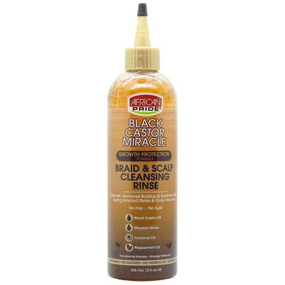 African Pride Black Castor Miracle Braid &amp; Scalp Cleansing Rinse 355ml - gtwtoporld.com