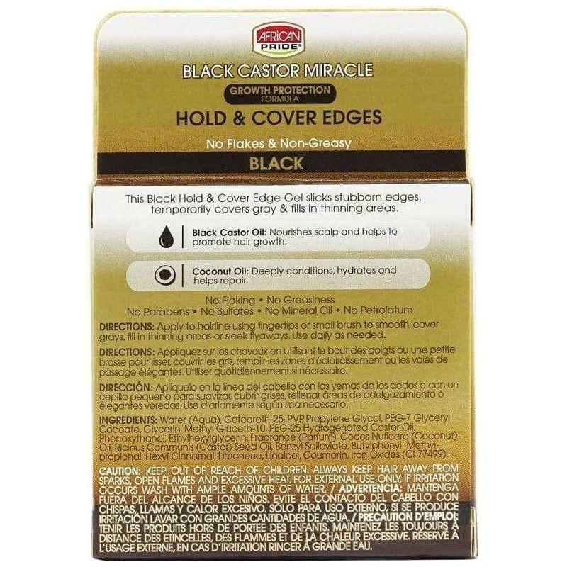 African Pride Black Castor Miracle Hold &amp; Cover Edges Black 64g - gtwtoporld.com