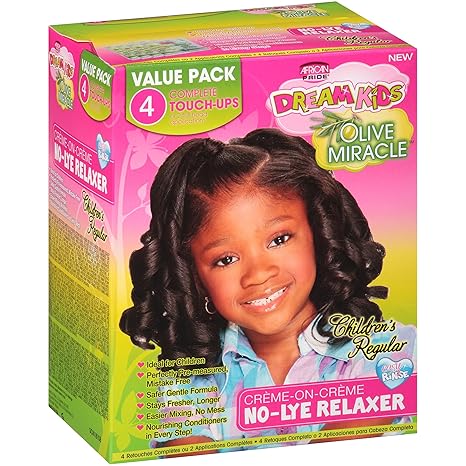 African Pride Dream Kids Olive Miracle 4 touch - UPS No - Lye Relaxer Regular - gtwtoporld.com