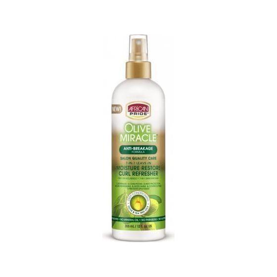African Pride Olive Miracle 7IN1 Moisture Restore Curl Refresher 12 Oz - gtwtoporld.com