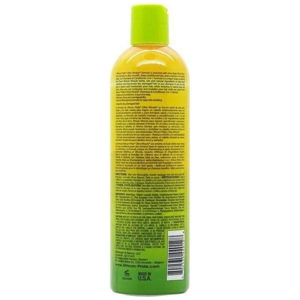 African Pride Olive Miracle Anti Breakage 2in1 Shampoo and Conditioner 355ml - gtwtoporld.com