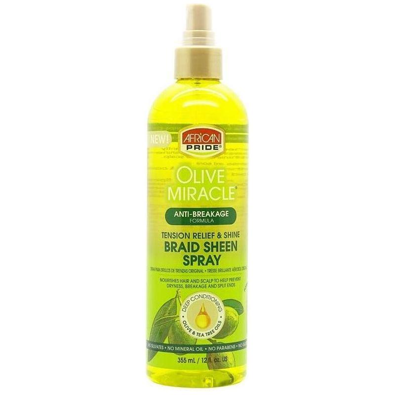 African Pride Olive Miracle Anti - Breakage Braid Sheen Spray 355ml - gtwtoporld.com