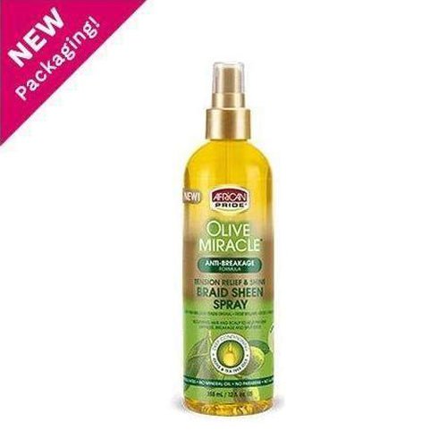 African Pride Olive Miracle Anti-Breakage Braid Sheen Spray 355ml - gtwtoporld.com