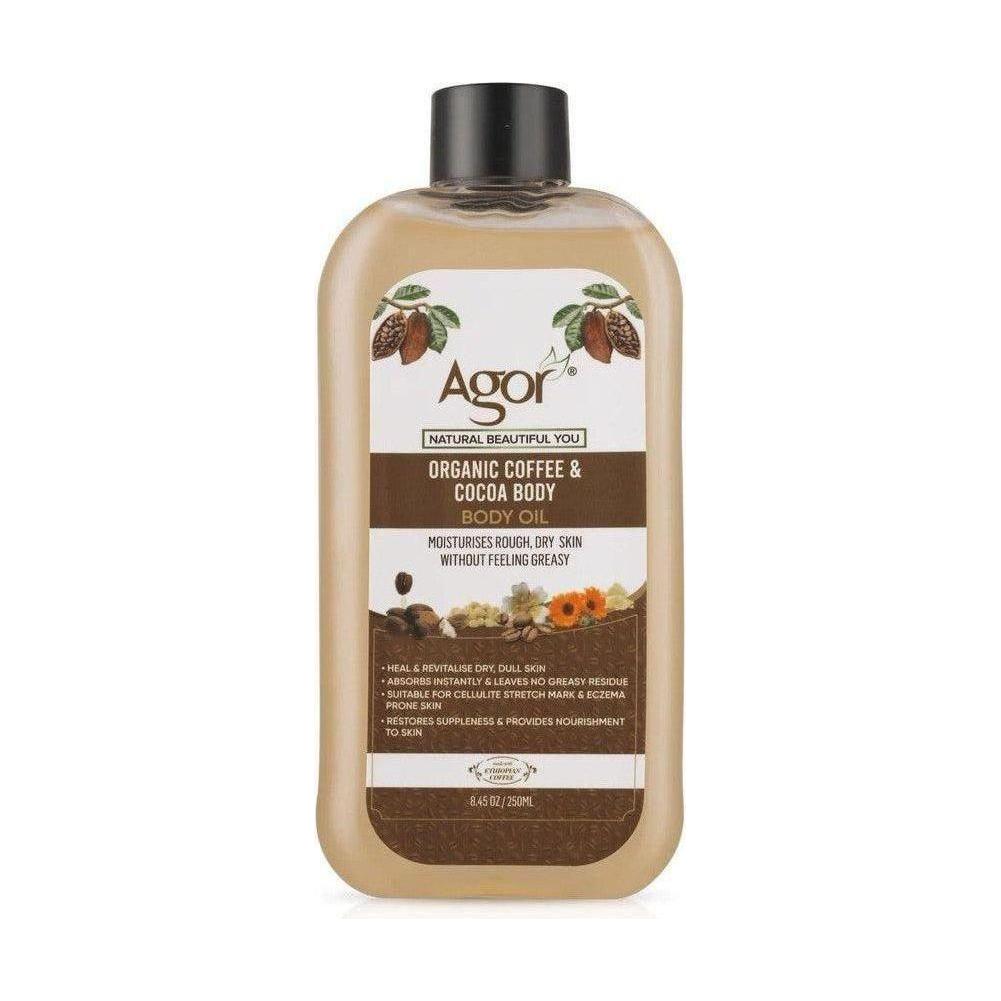 Agor Organic Coffee &amp; Cocoa Body Oil 250ml - gtwtoporld.com