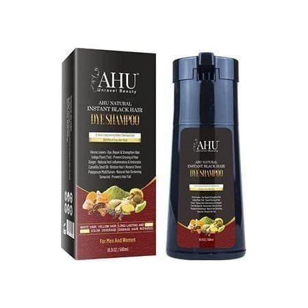 AHU Natural Instant Black Hair Dye Shampoo 500ml - gtwtoporld.com