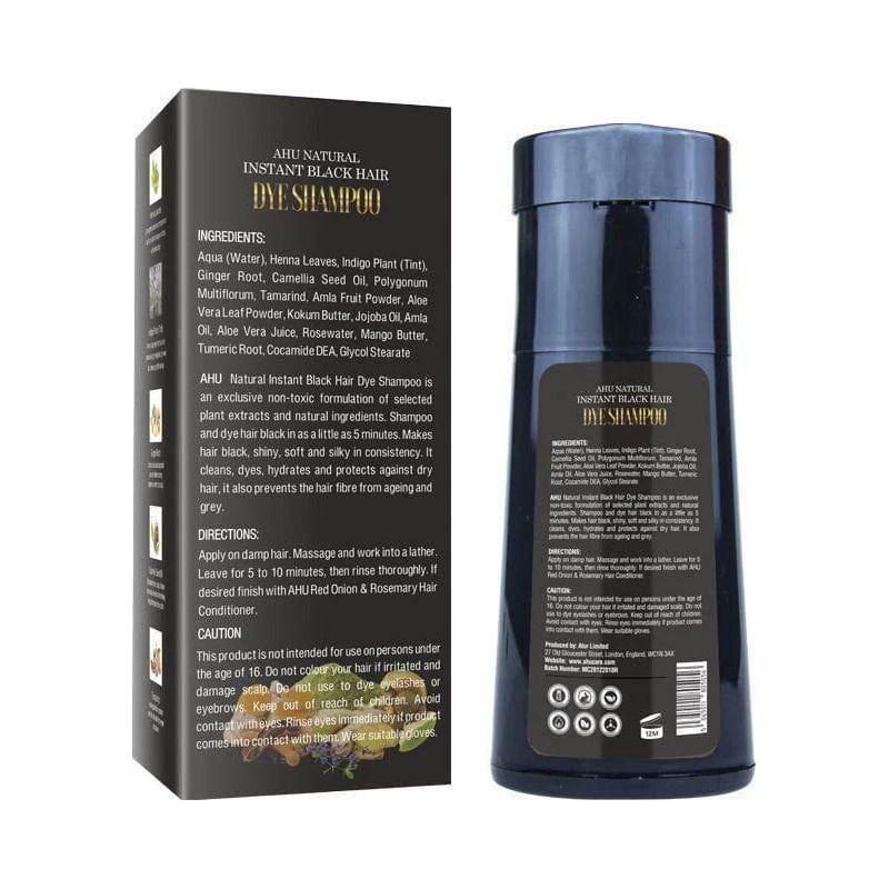 AHU Natural Instant Black Hair Dye Shampoo 500ml - gtwtoporld.com