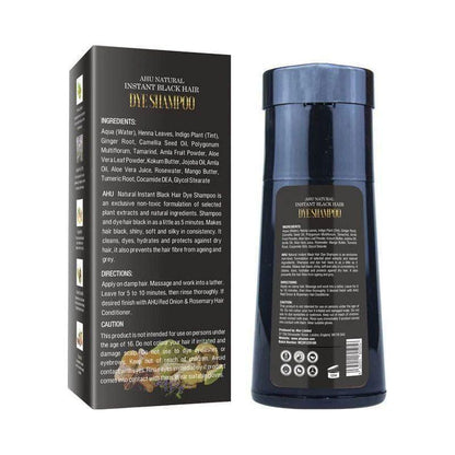 AHU Natural Instant Black Hair Dye Shampoo 500ml - gtwtoporld.com