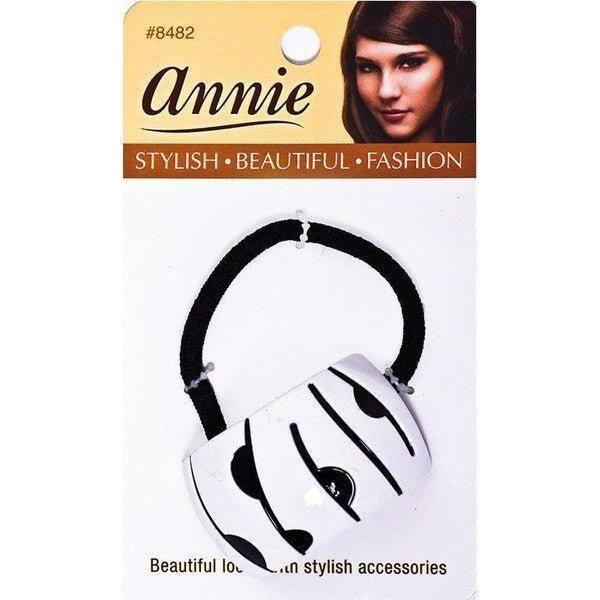 Annie Curved Ponytail Ring With Thick, Black Elastic - gtwtoporld.com