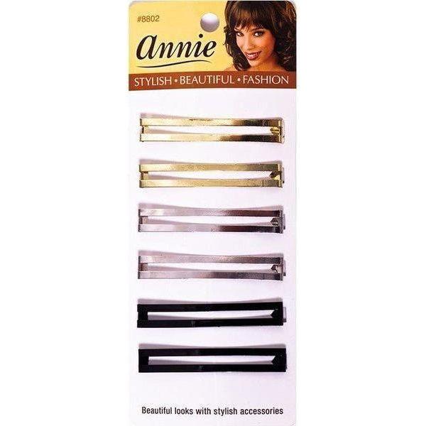 Annie Hair Clips/Haarspangen, Metal, Brown Tone, 6 cm, 6 Pieces - gtwtoporld.com