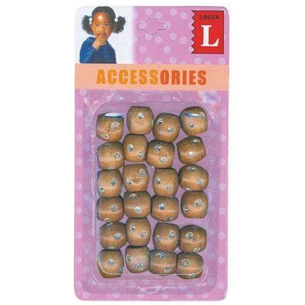 Beads Wooden (24) Big Light Braun Diament - gtwtoporld.com